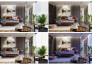 3d visualization of a room or apartment and light scenes
